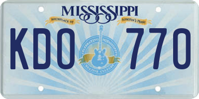 MS license plate KDO770