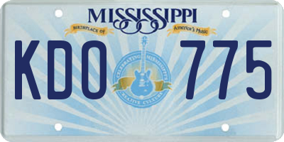 MS license plate KDO775