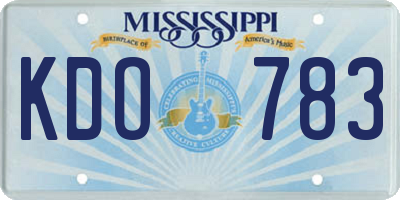 MS license plate KDO783