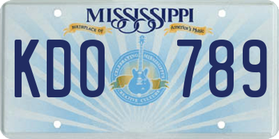MS license plate KDO789