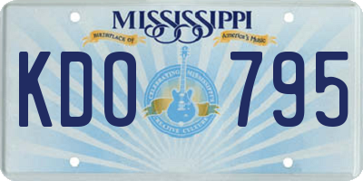 MS license plate KDO795