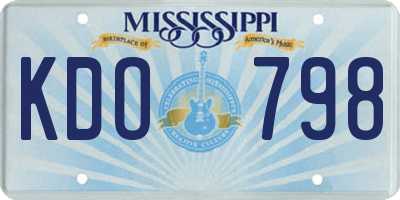 MS license plate KDO798