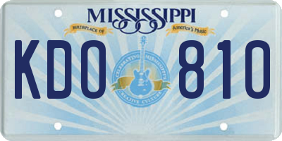 MS license plate KDO810