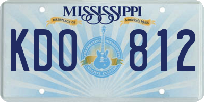 MS license plate KDO812