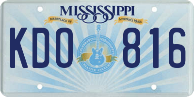 MS license plate KDO816