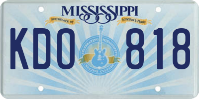 MS license plate KDO818