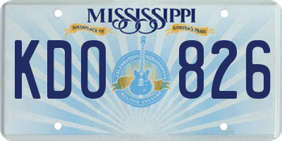 MS license plate KDO826