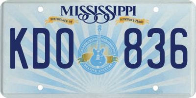MS license plate KDO836