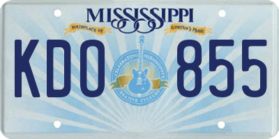 MS license plate KDO855