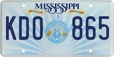 MS license plate KDO865