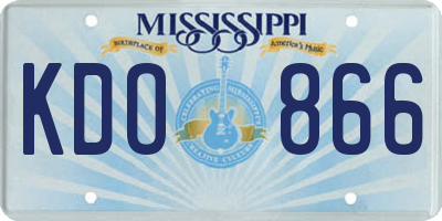 MS license plate KDO866