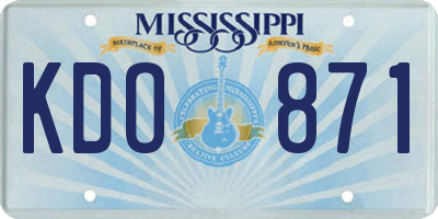 MS license plate KDO871