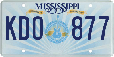 MS license plate KDO877