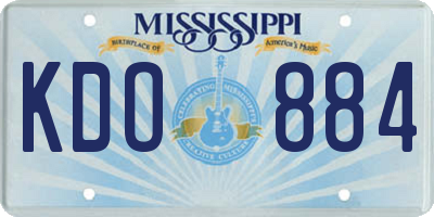 MS license plate KDO884