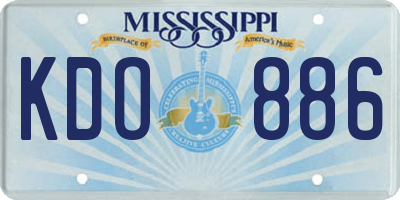 MS license plate KDO886