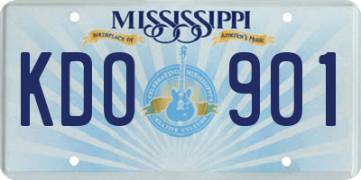 MS license plate KDO901