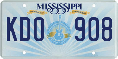 MS license plate KDO908