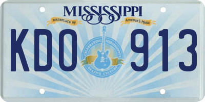MS license plate KDO913
