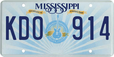 MS license plate KDO914