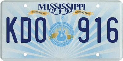 MS license plate KDO916