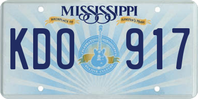 MS license plate KDO917