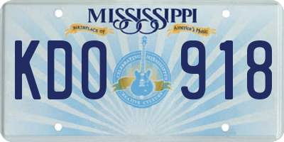MS license plate KDO918