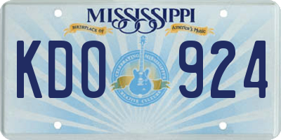 MS license plate KDO924
