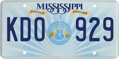 MS license plate KDO929
