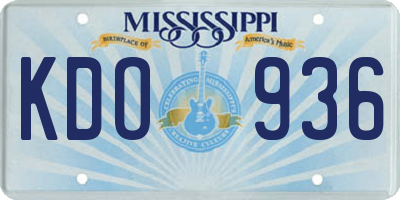 MS license plate KDO936