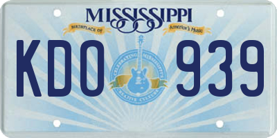 MS license plate KDO939