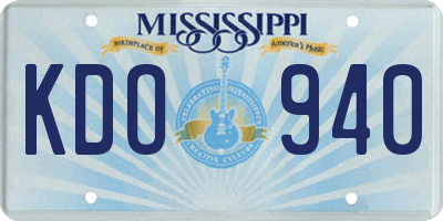 MS license plate KDO940