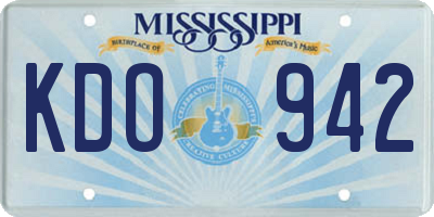 MS license plate KDO942