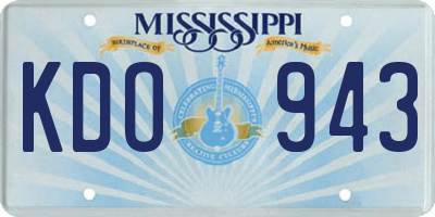 MS license plate KDO943