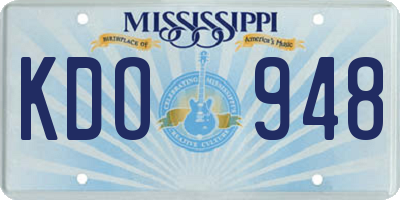 MS license plate KDO948