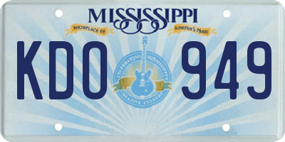 MS license plate KDO949