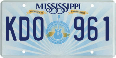 MS license plate KDO961