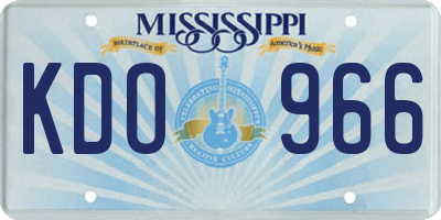MS license plate KDO966