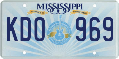 MS license plate KDO969