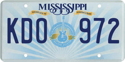 MS license plate KDO972