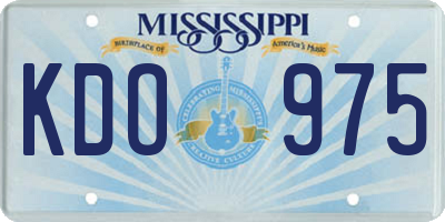 MS license plate KDO975