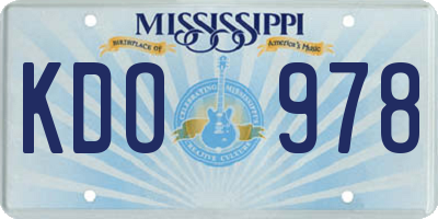 MS license plate KDO978
