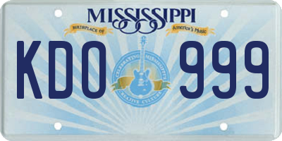 MS license plate KDO999