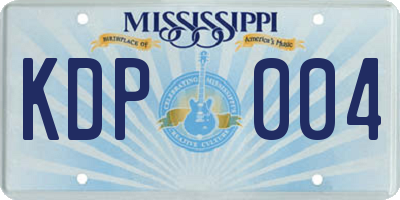 MS license plate KDP004