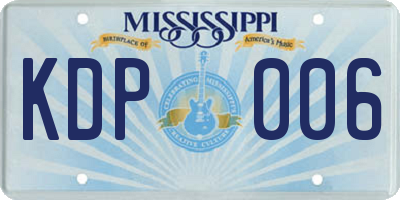 MS license plate KDP006