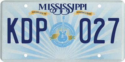 MS license plate KDP027