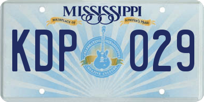 MS license plate KDP029