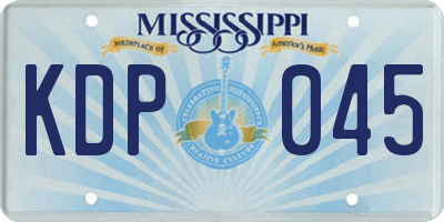 MS license plate KDP045