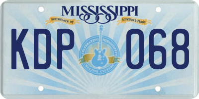 MS license plate KDP068