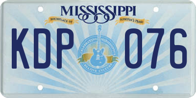 MS license plate KDP076