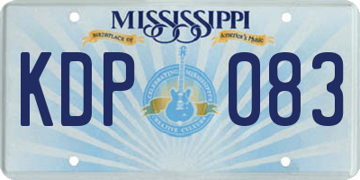 MS license plate KDP083